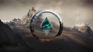 Polyscape Desert Mountain Peak Wallpaper