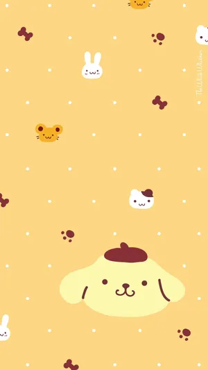 Pompompurin Cute Logo Pattern Hd Wallpaper