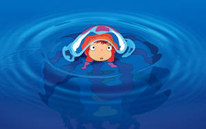 Ponyo In Blue Waters Wallpaper