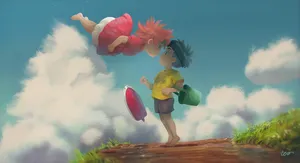 Ponyo On A Cliff Wallpaper