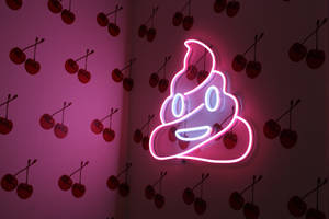 Poo Neon Smile Wallpaper