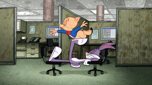 Porky Pig And Bugs Bunny Office Wallpaper