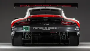 Porsche Racing Car Back View Wallpaper