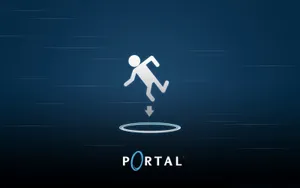 Portal 4k Logo Video Game Blue Wallpaper