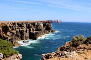 Portugal Rocky Sea Cliff Wallpaper