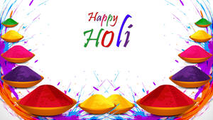 Powder And Happy Holi Hd Artwork Wallpaper