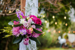 Powder Puff And Hoary Stock Flower Bouquet Wallpaper