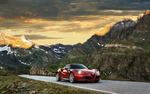 Powerful Alfa Romeo 4c On The Road Wallpaper