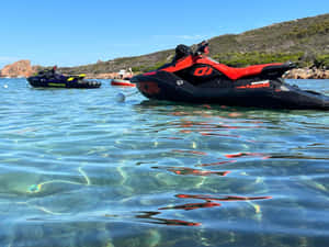 Powerful Jet Ski Solitude On A Serene Lake Wallpaper