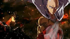 Powerful Punch Of Saitama Wallpaper