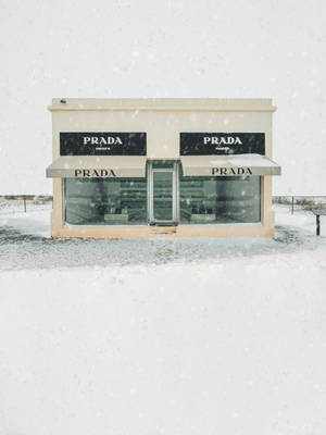 Prada Marfa In Winter Wallpaper