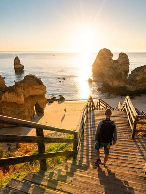 Praia Do Camilo Beach Iphone Wallpaper