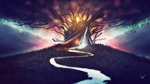 Prayer Tree Spiritual Aesthetic Wallpaper