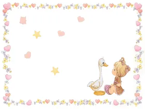 Precious Moments Girland Duck Frame Wallpaper