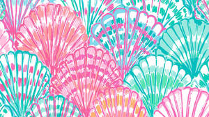 Preppy Seashells Pattern Wallpaper