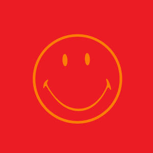 Preppy Smiley Face On Plain Red Wallpaper