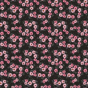 Pretty Black Flowers Design Wallpaper