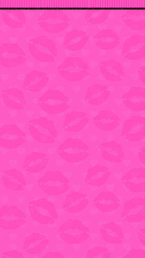 Pretty Phone Pink Kiss Marks Wallpaper