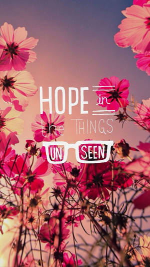 Pretty Pink Flower Quote Image Wallpaper