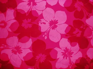 Pretty Pink Hibiscus Flower Pattern Wallpaper