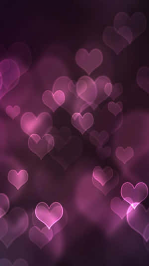Pretty Purple Bokeh Circles Heart Shape Wallpaper