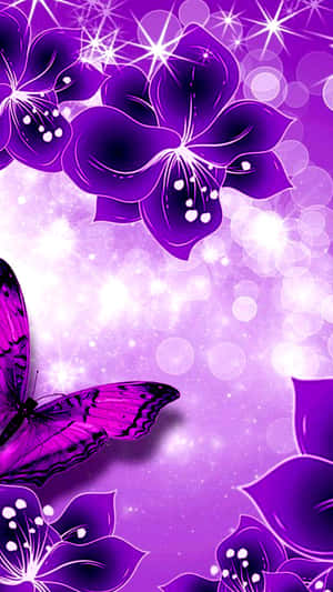 Pretty Purple Flowers Bokeh Butterfly Wallpaper