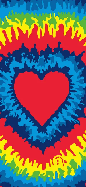Pretty Tie Dye Heart Shaped Wallpaper