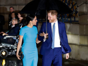 Prince Harry Meghan Markle Umbrella Wallpaper