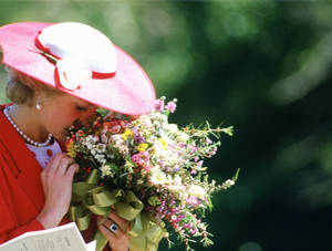 Princess Diana With Flowers Wallpaper
