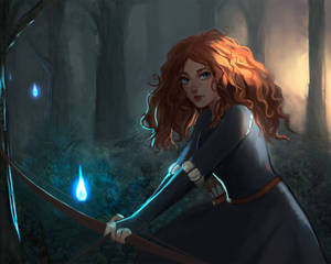 Princess Merida In Forest Wallpaper