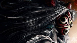 Princess Mononoke Red Mask Artwork Wallpaper