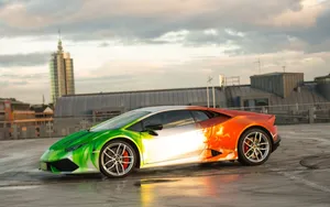 Print Tech Lamborghini Huracan Tricolor Wallpaper