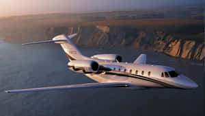 Private Jet Flying Wallpaper