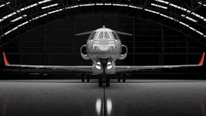 Private Jet In Hangar Wallpaper