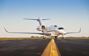 Private Jet On Yellow Line Wallpaper