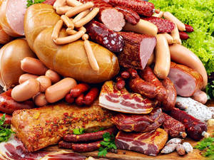 Processed Meat Stack Macro Shot Wallpaper