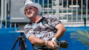 Professional Golfer Rory Sabbatini Flaunting A Stylish White Cowboy Hat Wallpaper