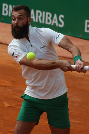 Professional Tennis Player Benoit Paire In Action Wallpaper