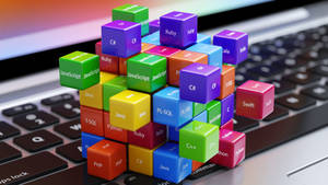 Programming Language Stacked Cubes Wallpaper