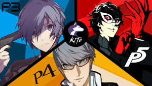 Protagonists Persona 3, 4 And 5 Wallpaper