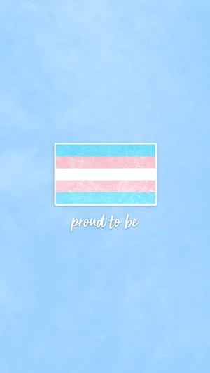 Proud To Be Trans On Blue Background Wallpaper