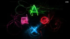 Ps4 Action Buttons Neon Wallpaper