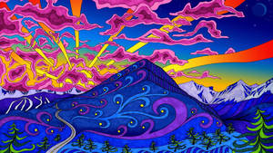 Psychedelic And Trippy Mountain Wallpaper
