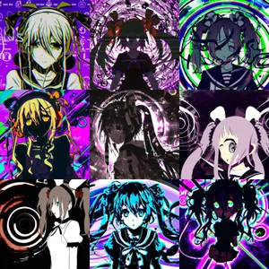 Psychedelic Anime Collage Wallpaper