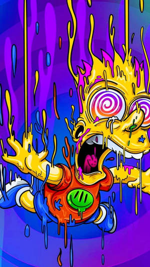 Psychedelic Bart Simpson Art Wallpaper