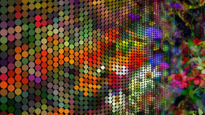 Psychedelic Flowers Pixel Art Wallpaper
