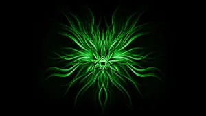 Psychedelic Weed Green Art Wallpaper