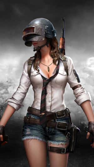 Pubg Girl With With Head Gear Wallpaper