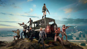 Pubg Hd Players Near Vehicle Wallpaper