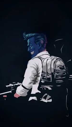 Pubg Joker Art With Gun Wallpaper